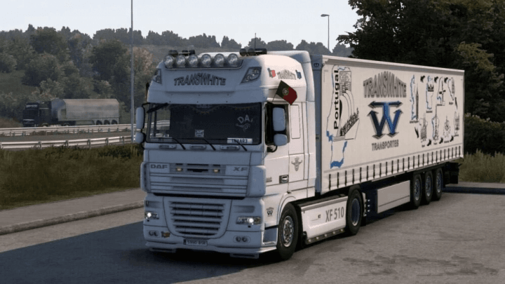 ETS2 - Daf XF 105 Trans White Skin V1.0 (1.40.x) (1.40.x)