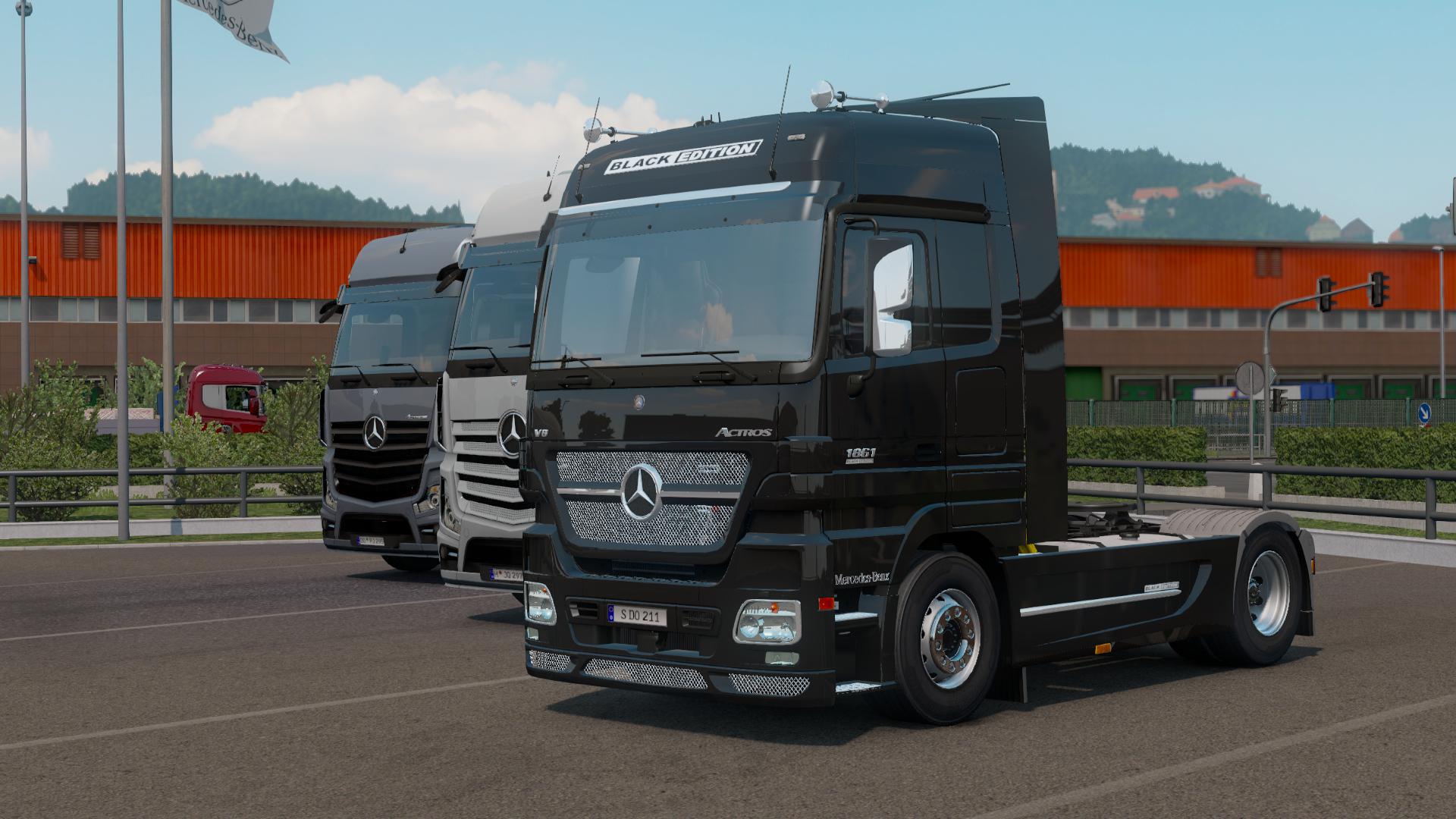 ETS2 - Mercedes-Benz Actros MP2 Black Edition By Dotec Fixed V1.1 (1.39.x) (1.39.x)