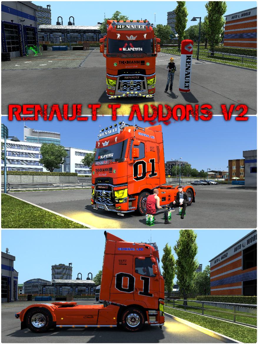 ETS2 - Renault T Addons V2.1 (1.37.x) (1.37.x)