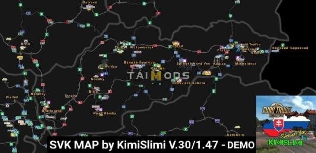 ETS2 - New Slovakia Map (Demo Version) V30 (1.47.x) ETS2 - New Slovakia Map (Demo Version) V30 (1.47.x)