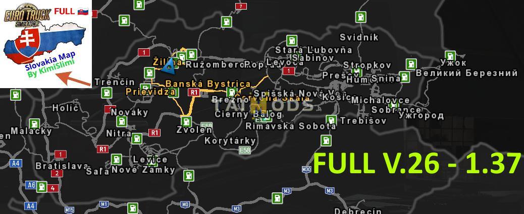 ETS2 - SVK Map V26 (1.37.x) (1.37.x) ETS2 - SVK Map V26 (1.37.x) (1.37.x)