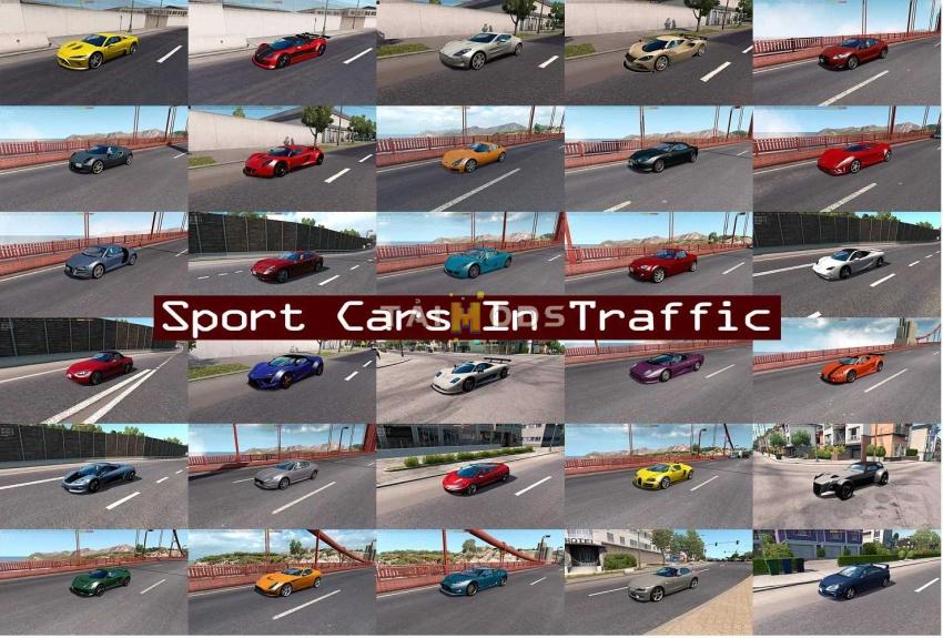 ATS - Sport Cars Traffic Pack V12.7.10 (1.57.x) ATS - Sport Cars Traffic Pack V12.7.10 (1.57.x)