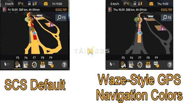 ATS - Waze Style GPS Navigation Colors – Realistic Dark Mode V1.0 (1.54.x) ATS - Waze Style GPS Navigation Colors – Realistic Dark Mode V1.0 (1.54.x)