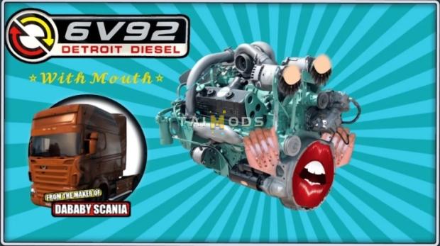 ATS - Detroit Diesel 6v92 Sound with Mouth V1.0 (1.49.x) ATS - Detroit Diesel 6v92 Sound with Mouth V1.0 (1.49.x)