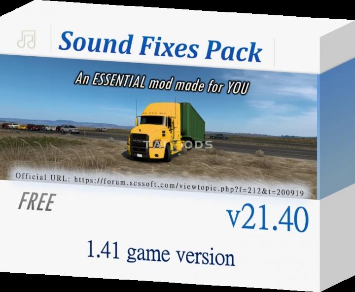 ATS - Sound Fixes Pack V21.40 (1.41.x) (1.41.x) ATS - Sound Fixes Pack V21.40 (1.41.x) (1.41.x)