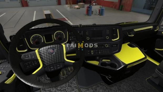 ETS2 - Scania 2016 Black & Yellow Interior (1.46.x) ETS2 - Scania 2016 Black & Yellow Interior (1.46.x)