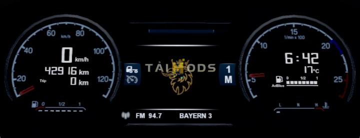 ETS2 - Scania 2016 S & R Custom Dashboard V1.8 (1.41.x) (1.41.x)