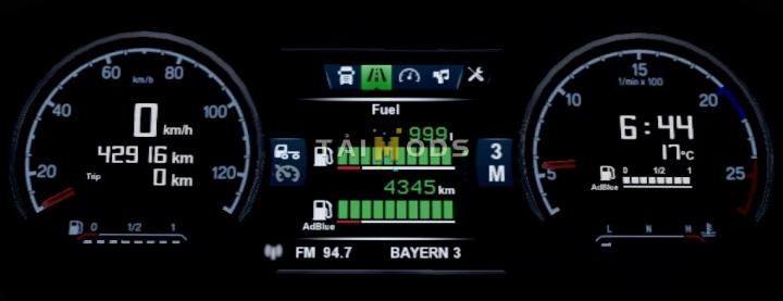 ETS2 - Scania 2016 S & R Custom Dashboard V1.8 (1.41.x) (1.41.x)