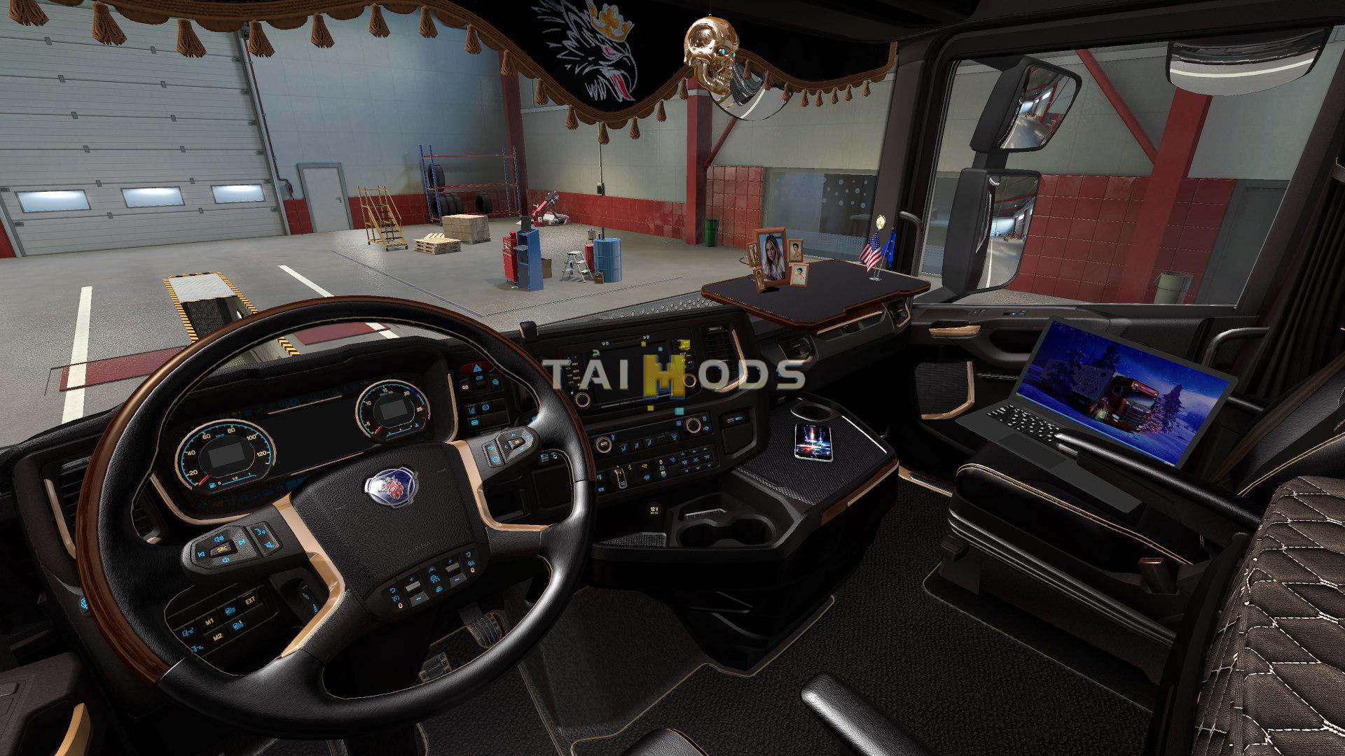 ETS2 - Dark Interior for Scania S/R 2016 V1.1 (1.39.x) (1.39.x)