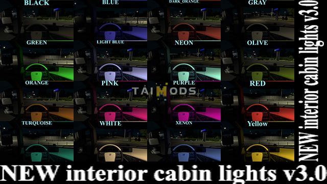 ETS2 - New Interior Cabin Lights V3.0 (1.39.x) (1.39.x)
