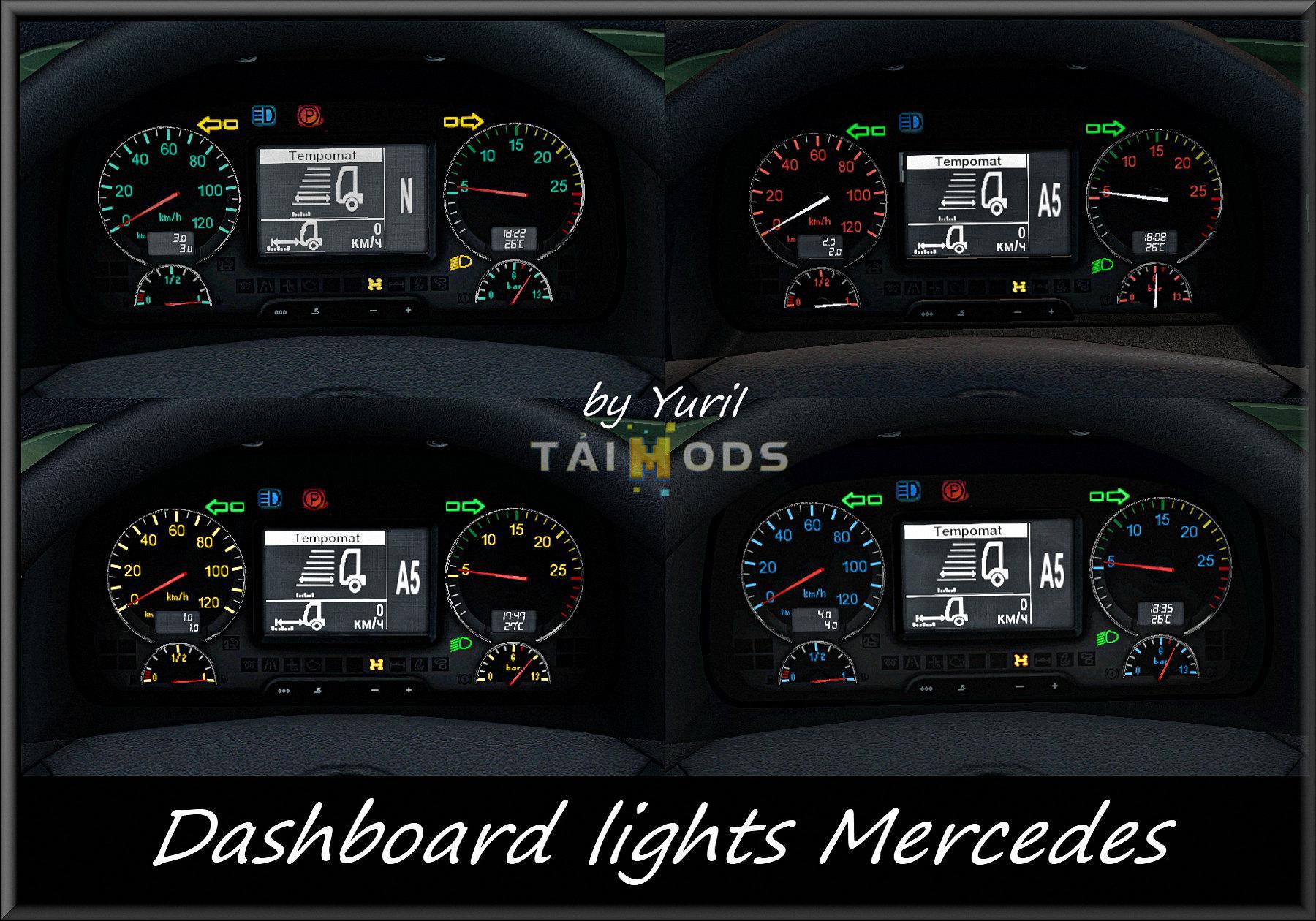 ETS2 - Dashboard Lights Mercedes V1.1 (1.39.x) (1.39.x)