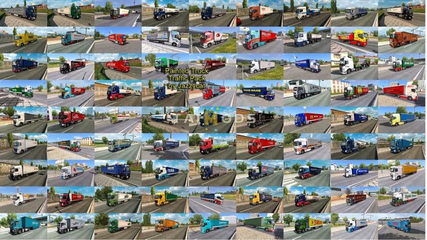 ETS2 - Painted Truck Traffic Pack V18.7.10 (1.57.x) ETS2 - Painted Truck Traffic Pack V18.7.10 (1.57.x)