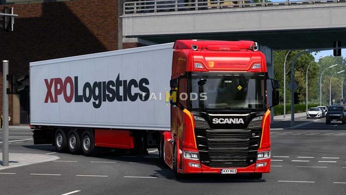 ETS2 – XPO Logistics Krone Cool Liner Skin V1.0 (1.56.x)