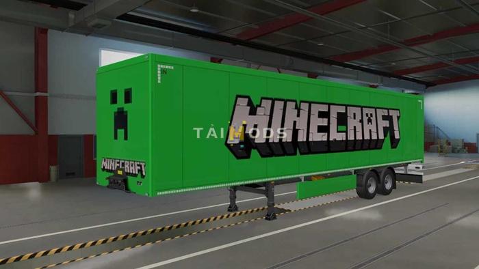 ETS2 – Minecraft Trailer Skin + Mudflap V1.0 (1.55.x)