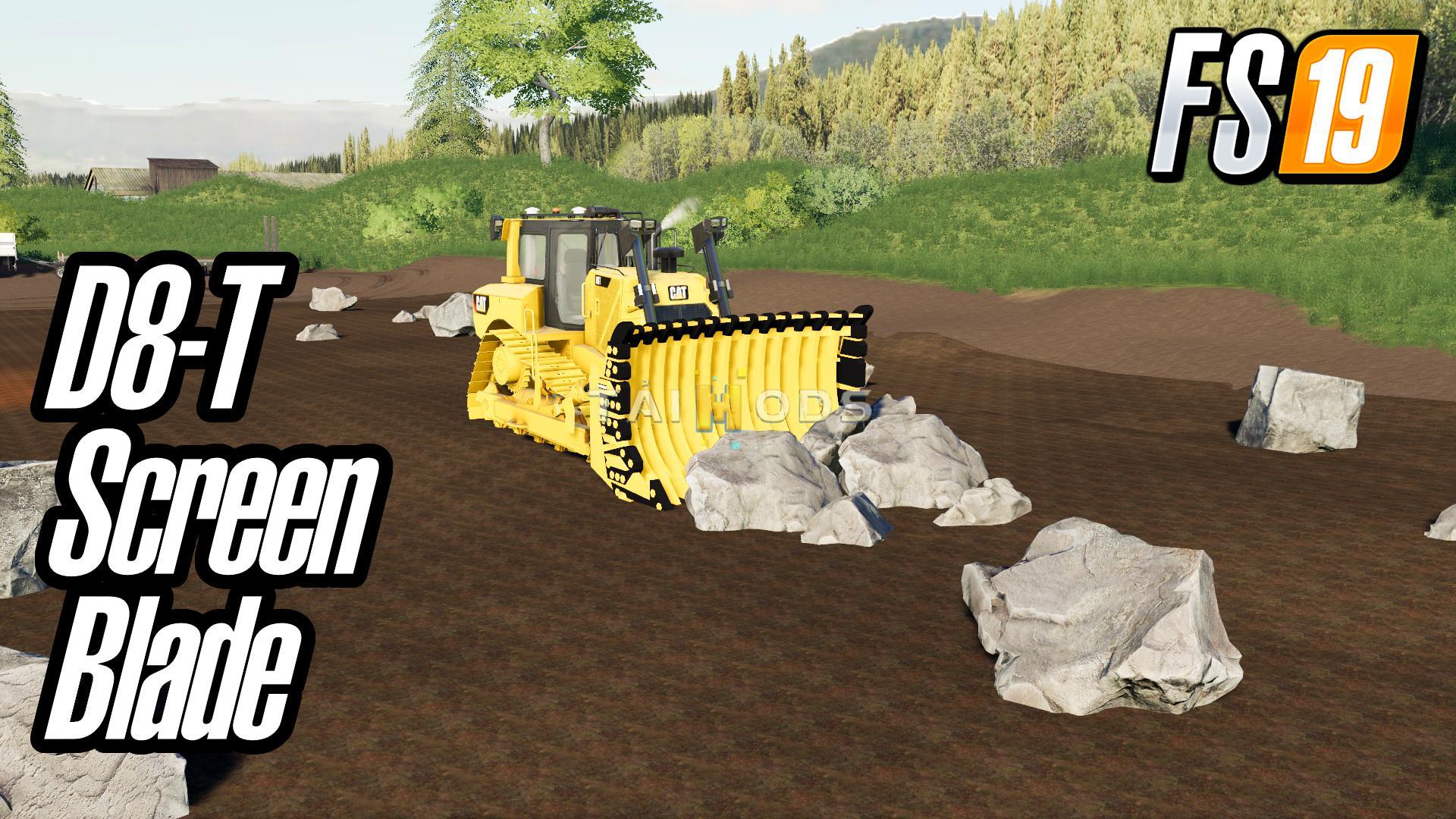 FS19 - Screen Blade for Cat D8-T Dozer V1.0 (1.5) FS19 - Screen Blade for Cat D8-T Dozer V1.0 (1.5)