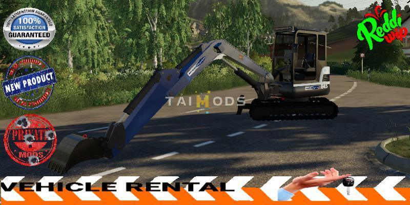 FS19 - Mini Excavator Bleu Blanc V1.5 (1.5) FS19 - Mini Excavator Bleu Blanc V1.5 (1.5)