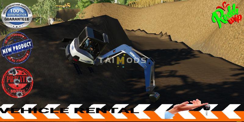 FS19 - Mini Excavator Bleu Blanc V1.5 (1.5) FS19 - Mini Excavator Bleu Blanc V1.5 (1.5)