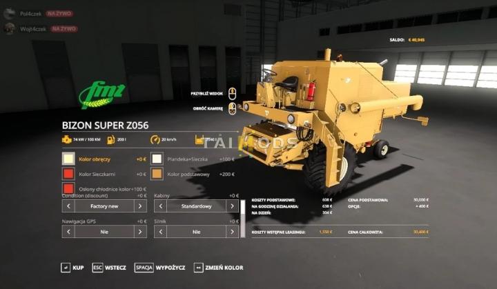 FS19 - Bizon Z056 Harvester V2.0 (1.7) FS19 - Bizon Z056 Harvester V2.0 (1.7)