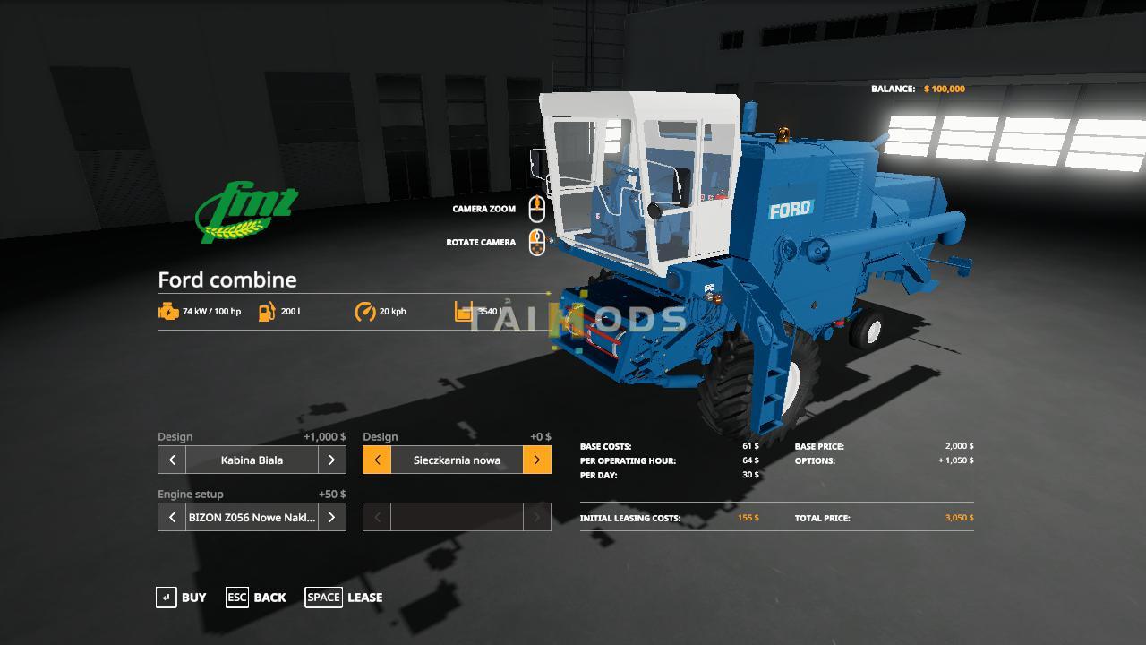 FS19 - Ford Bizon Combine Reskin V1.0 (1.5) FS19 - Ford Bizon Combine Reskin V1.0 (1.5)