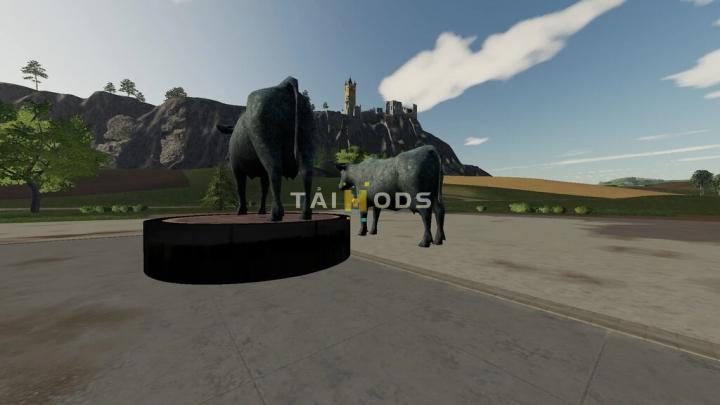 FS19 - Cow Statue V1.0 (1.7) FS19 - Cow Statue V1.0 (1.7)