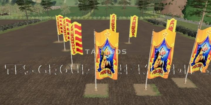 FS19 - Placeable Pinder Flags V2.0 (1.7) FS19 - Placeable Pinder Flags V2.0 (1.7)