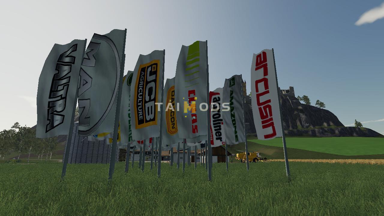 FS19 - Placeable Brand Flags V1.0 (1.7) FS19 - Placeable Brand Flags V1.0 (1.7)
