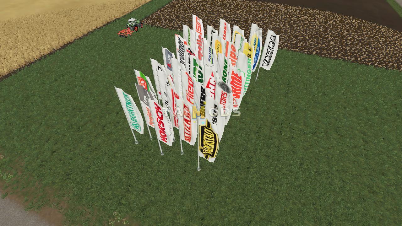 FS19 - Placeable Brand Flags V1.0 (1.7) FS19 - Placeable Brand Flags V1.0 (1.7)