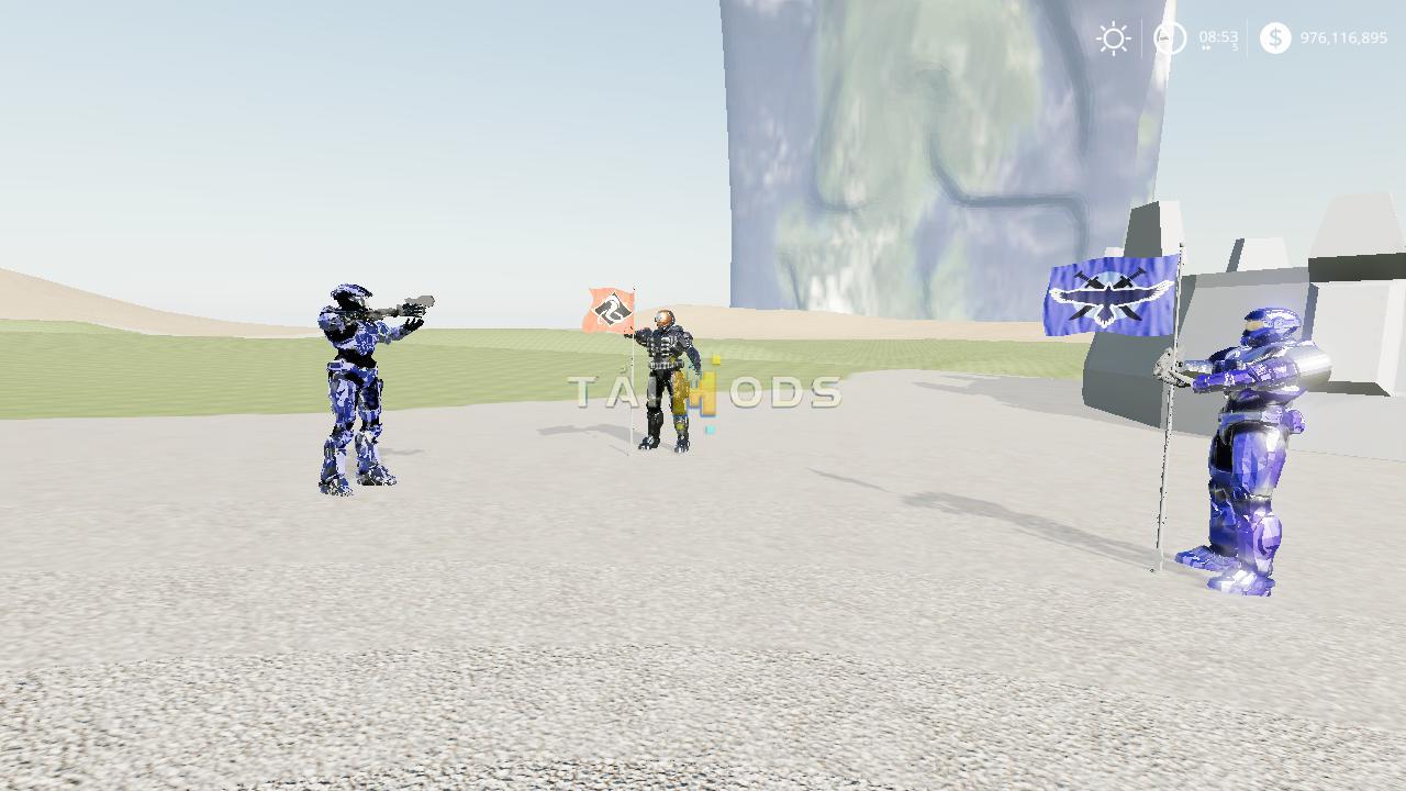 FS19 - Red VS Blue Team Flags V1 (1.6) FS19 - Red VS Blue Team Flags V1 (1.6)