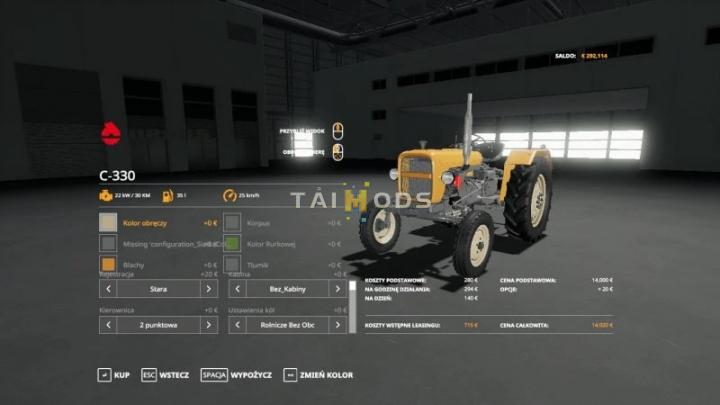 FS19 - Ursus C-330 Tractor V1.1 (1.7) FS19 - Ursus C-330 Tractor V1.1 (1.7)