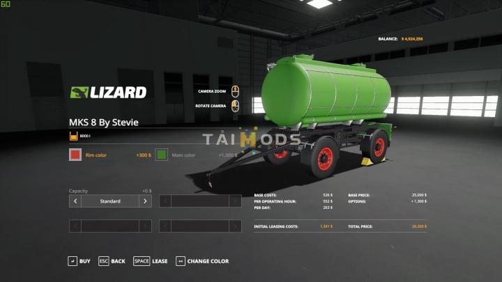 FS19 - MKS8 Tanker (1.7) FS19 - MKS8 Tanker (1.7)