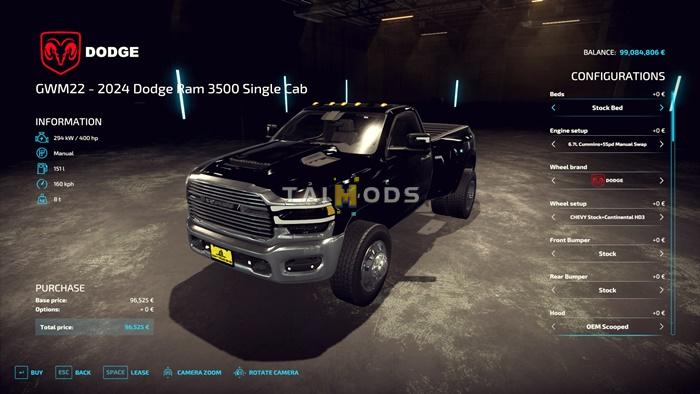 FS22 - 2024 Dodge Ram 3500 Single Cab V1.0 (1.14) FS22 - 2024 Dodge Ram 3500 Single Cab V1.0 (1.14)