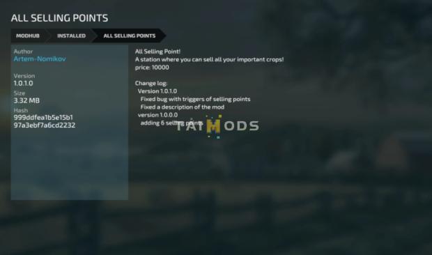 FS22 - All Selling Points V1.0.1.0 (1.14) FS22 - All Selling Points V1.0.1.0 (1.14)