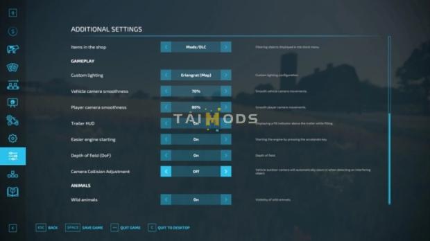 FS22 - Additional Game Settings V1.2.0.1 (1.13) FS22 - Additional Game Settings V1.2.0.1 (1.13)