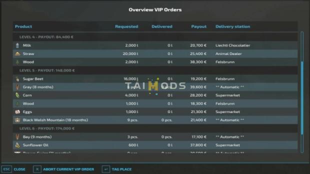 FS22 - VIP Order Manager V1.3.3 (1.13) FS22 - VIP Order Manager V1.3.3 (1.13)