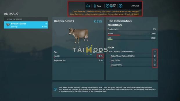 FS22 - Realistic Animal Losses V1.0.1.0 (1.9) FS22 - Realistic Animal Losses V1.0.1.0 (1.9)