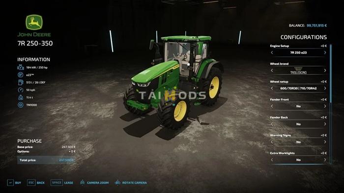 FS22 - John Deere 7R Edited V1.5 (1.14) FS22 - John Deere 7R Edited V1.5 (1.14)