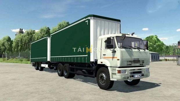 FS22 - KAMAZ 6520 Curtain+Tandem Trailer V1.0 (1.14) FS22 - KAMAZ 6520 Curtain+Tandem Trailer V1.0 (1.14)