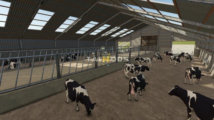 FS25 - Large UK Indoor Cow Barn V1.0 ()