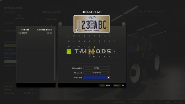 FS25 - License Plate Manager V1.0 () FS25 - License Plate Manager V1.0 ()