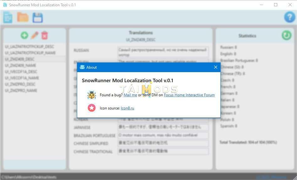 SnowRunner - Mod Localization Tool (V5.4) SnowRunner - Mod Localization Tool (V5.4)