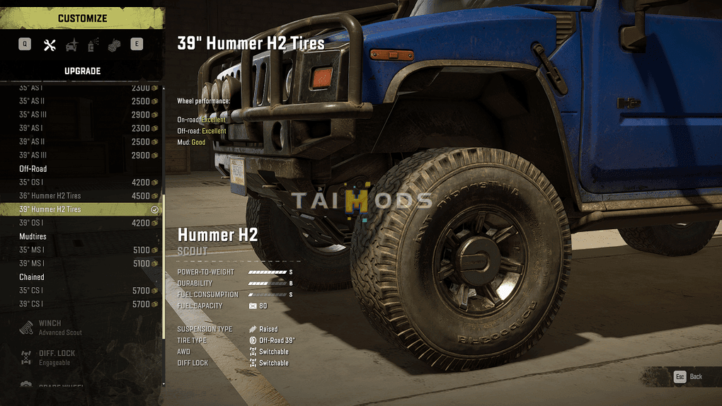 SnowRunner - Hammer H2 39 Tires V2.0 (V10.1) SnowRunner - Hammer H2 39 Tires V2.0 (V10.1)