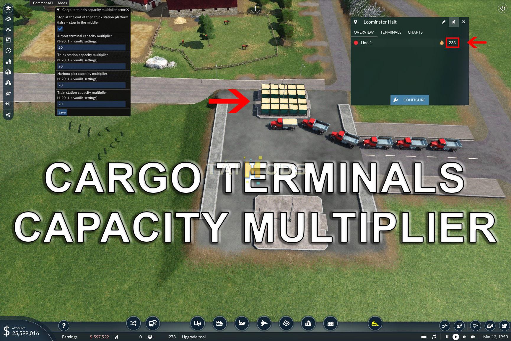 Transport Fever 2 - Cargo Terminals Capacity Multiplier ()