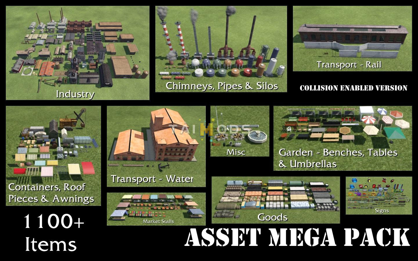 Transport Fever 2 - Asset Mega Pack – Collision Enabled () Transport Fever 2 - Asset Mega Pack – Collision Enabled ()