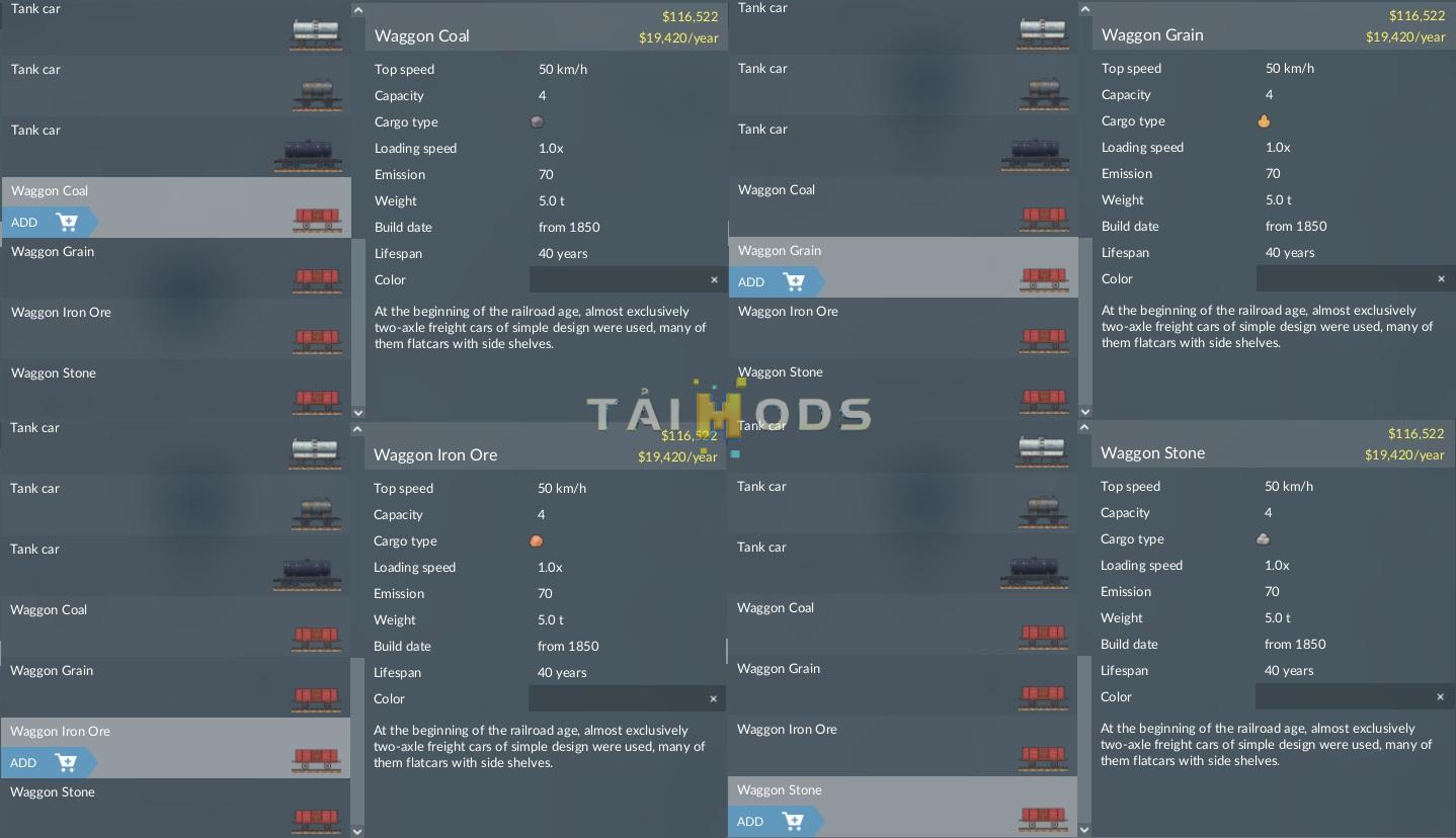 Transport Fever 2 - Single Cargo Open Wagons () Transport Fever 2 - Single Cargo Open Wagons ()