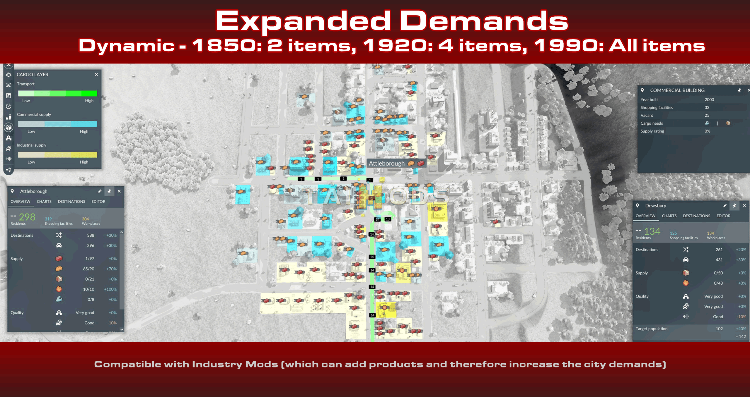 Transport Fever 2 - Expanded Cargo Demands (Dynamic Growth) () Transport Fever 2 - Expanded Cargo Demands (Dynamic Growth) ()