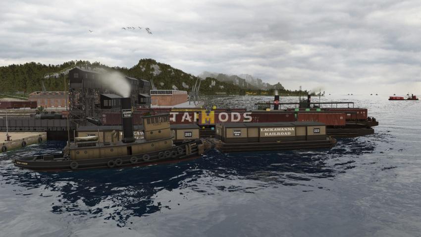 Transport Fever 2 - Railroad Steam Tugboat & Covered Barge () Transport Fever 2 - Railroad Steam Tugboat & Covered Barge ()