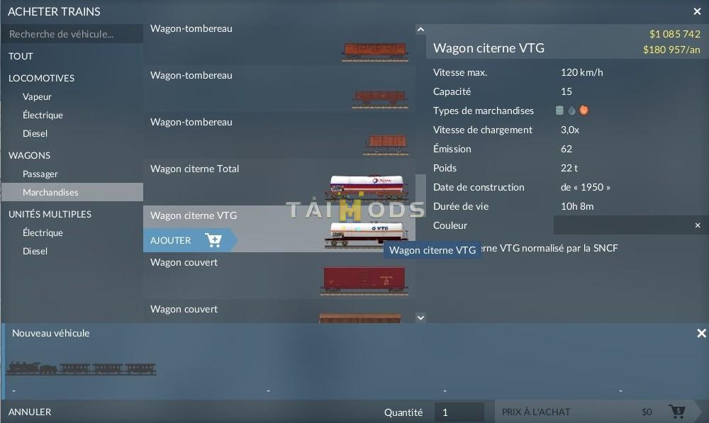 Transport Fever 2 - Wagon Citerne SNCF () Transport Fever 2 - Wagon Citerne SNCF ()