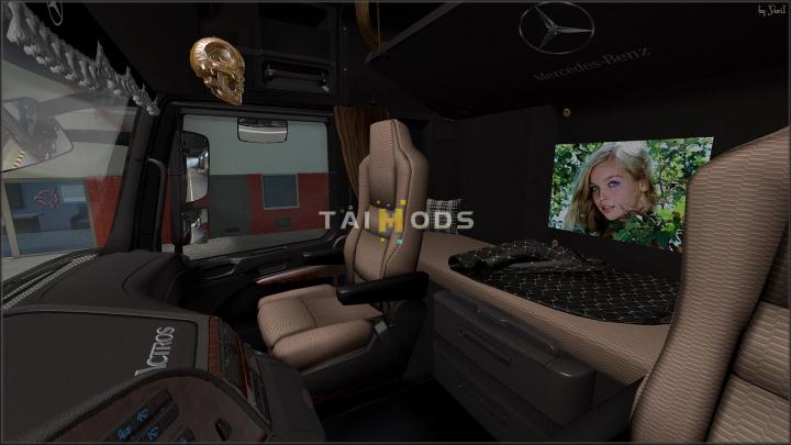 ETS2 - Dark Brown interior for Mercedes Actros 2009 V0.8 (1.41.x)