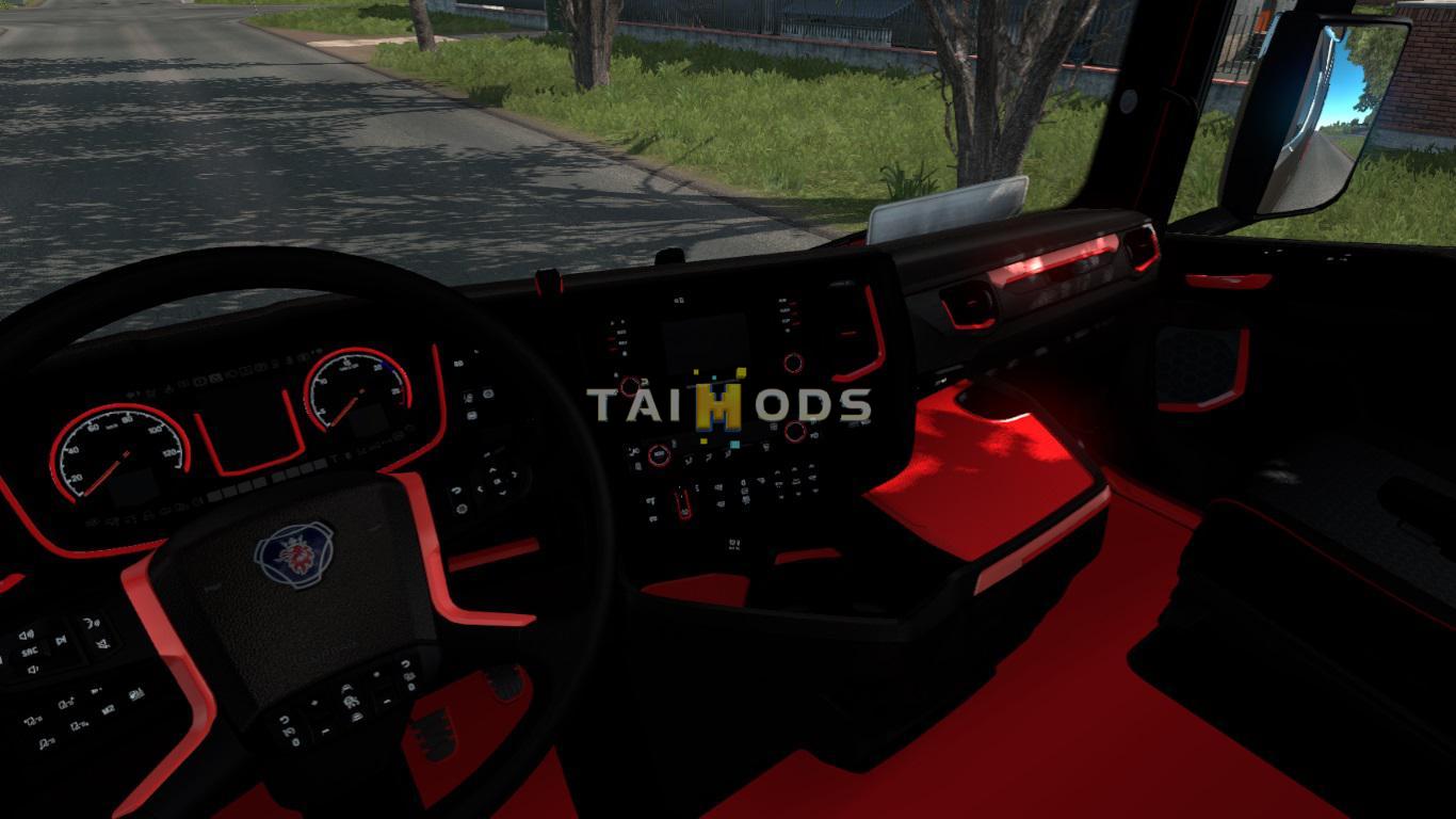 ETS2 - Scania Black and Red Interior (1.37.x) ETS2 - Scania Black and Red Interior (1.37.x)