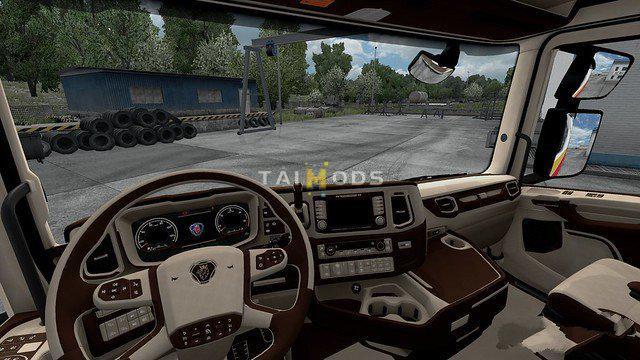 ETS2 - Scania S&R CMI Brown & Beige Interior (1.36.x) ETS2 - Scania S&R CMI Brown & Beige Interior (1.36.x)
